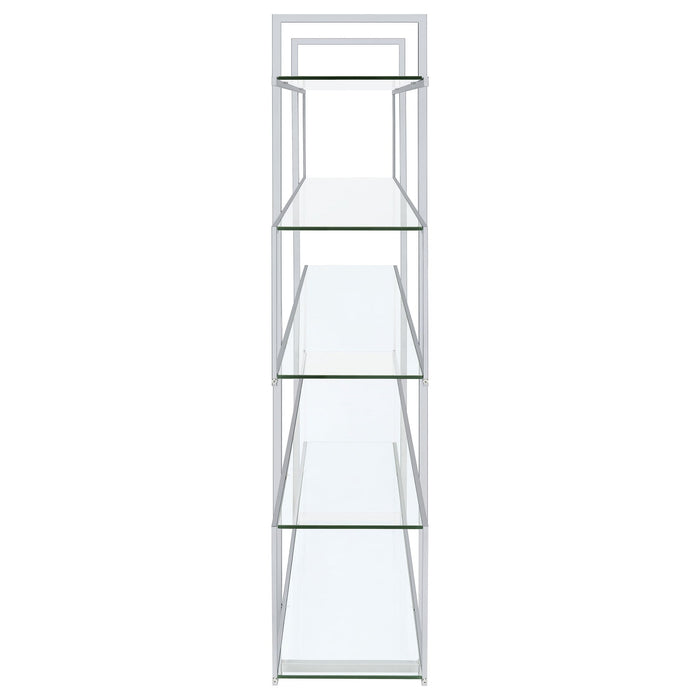 Elmer 63-inch 5-shelf Bookshelf Clear and Chrome