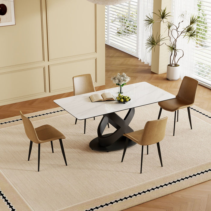 Rectangular Dining Table - Black / White