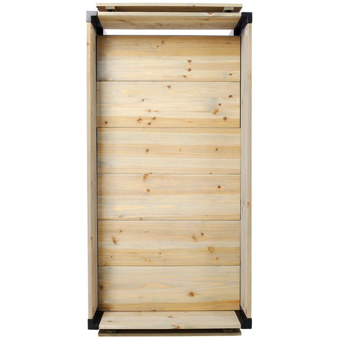 Raised Garden Bed With Metal Legs And Folding Storage Shelf