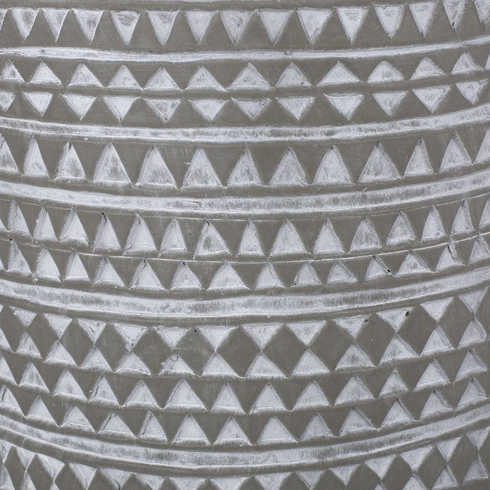 Outdoor Side Table With Cylindrical Shape - White