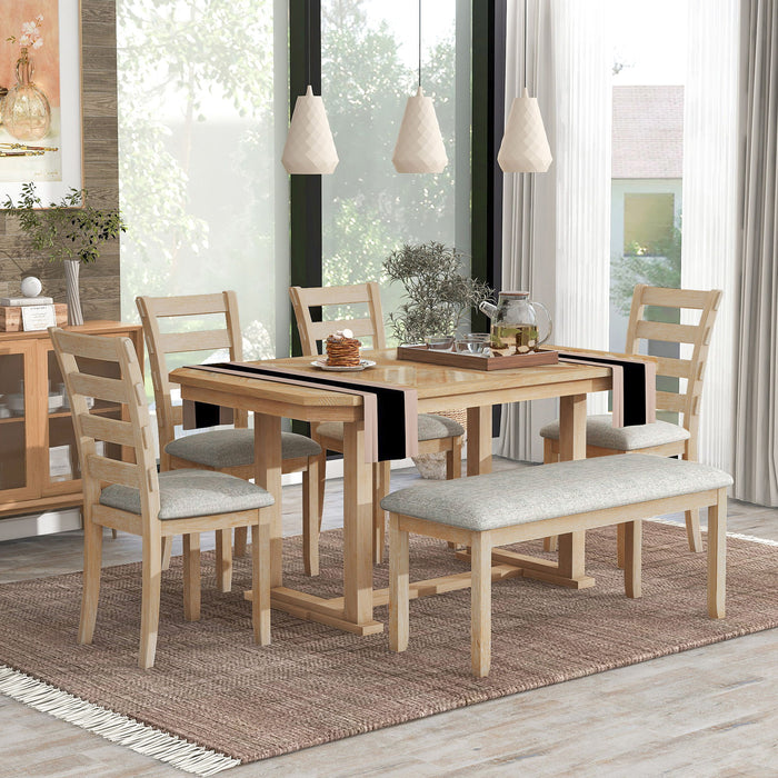 6 Piece Dining Table Set With Ergonomic Seating