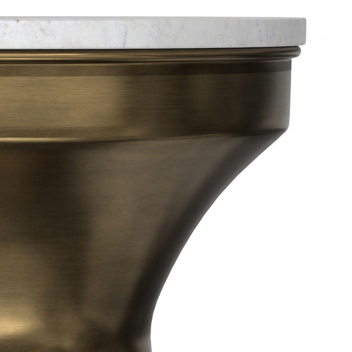 Raquel - Side Table - Antique Brass / White