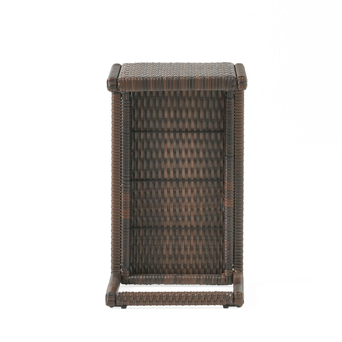 Bucharest - End Table C Shaped Side Table Rattan - Brown