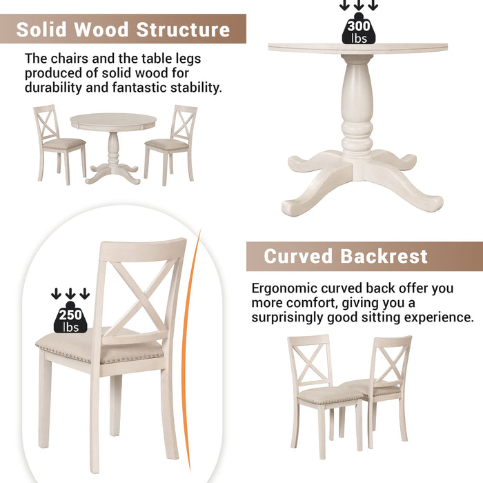 5 Piece Dining Room Set, Table And Chairs Set For 4 Persons