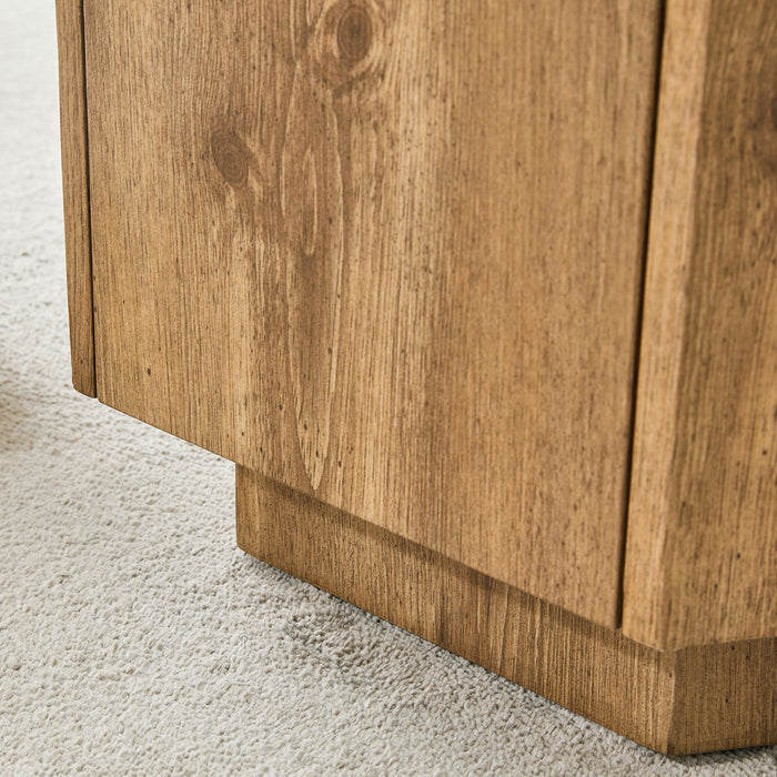 Hexagonal Coffee Table With Drawers - Wood