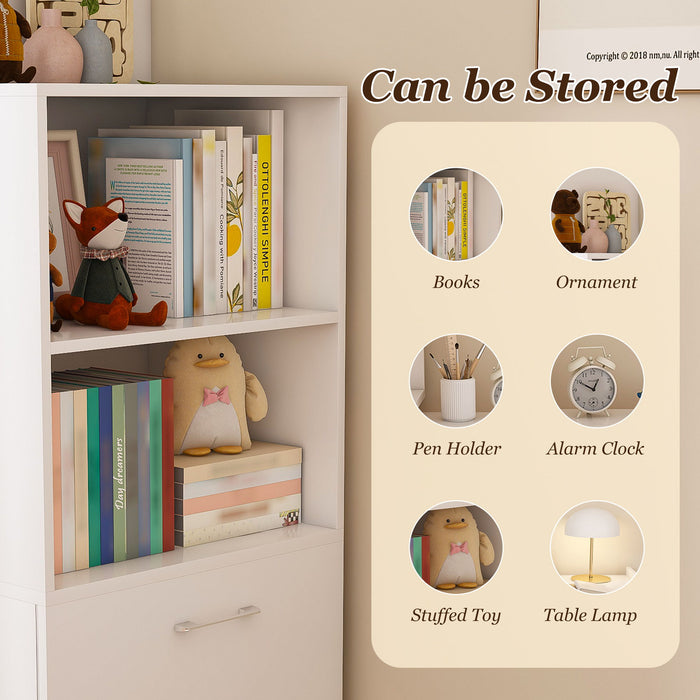 Stretchable Office Desk With Storage Shelves And Mobile Wheels