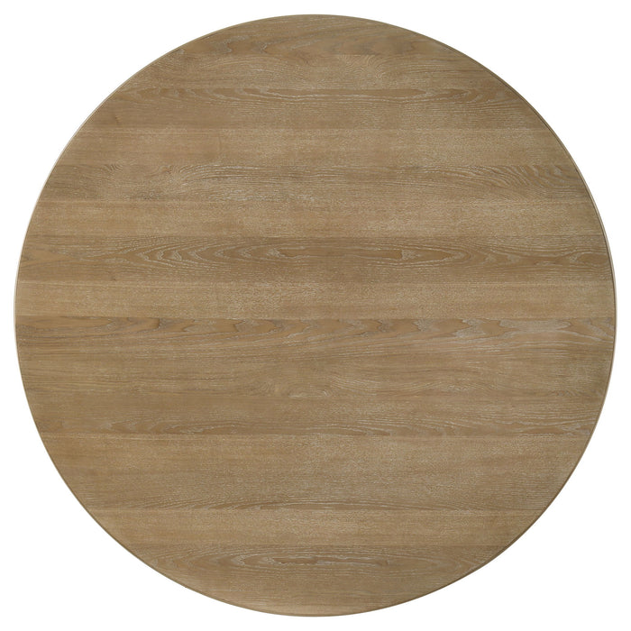 Adina 5-piece Round Dining Table Set Distressed Light Brown