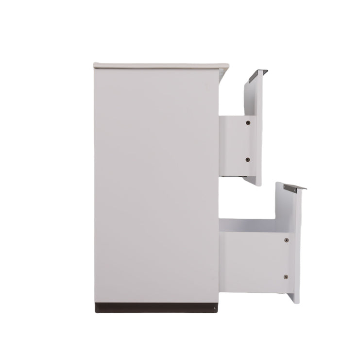 Fluted Bathroom Vanity With Ceramic Sink, Soft Close Slides