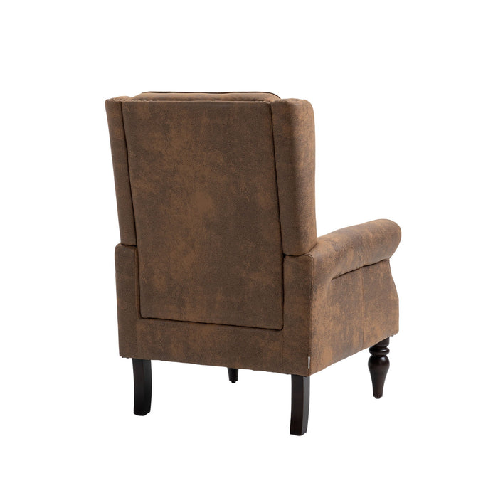 Modern Accent Armchair With Sturdy Wood Legs
