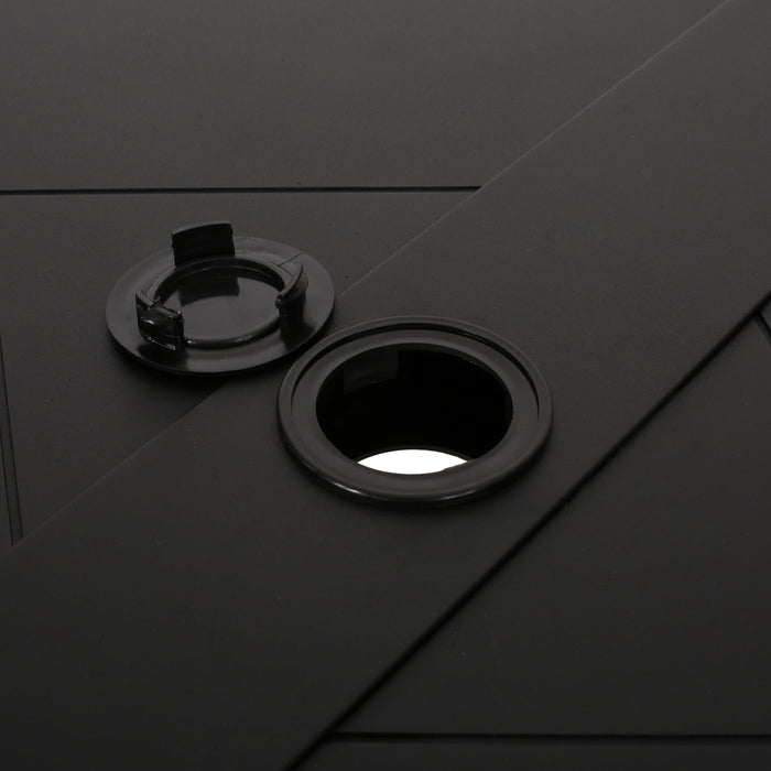 Modern Outdoor Dining Table With X Shaped Legs, Umbrella Hole