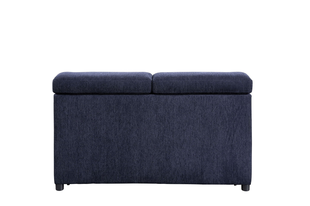 Nekoda - Sectional Sofa With Storage & Ottoman - Navy Blue Fabric