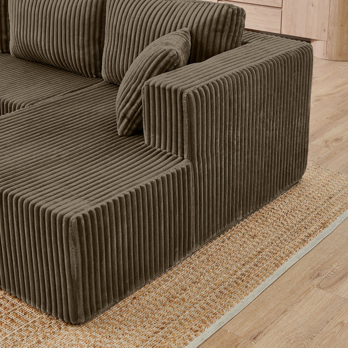 Modern Minimalist U - Shape Modular Sectional Sofa