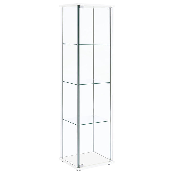 Bellatrix 3-shelf Clear Glass Curio Cabinet White