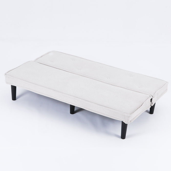 Versatile Corduroy Sofa Bed With Solid Wood Frame