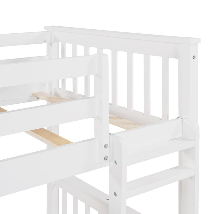 Bunk Bed With Ladders And 2 Storage Drawers