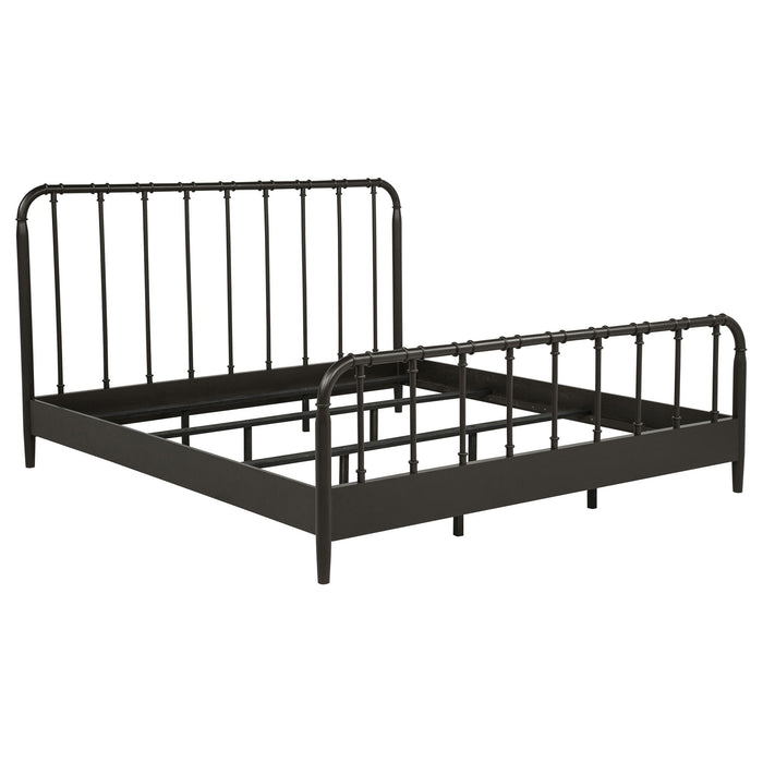 Rocco All Wood Water Pipe Open Frame Eastern King Bed Dark Bronze