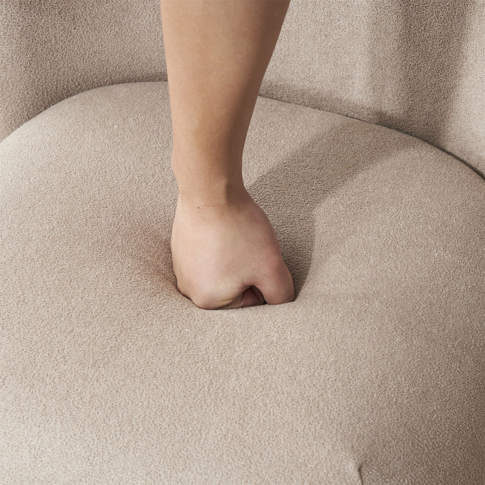 Modern Low Back Accent Upholstered Armless Living Room Chairs, Round Feet