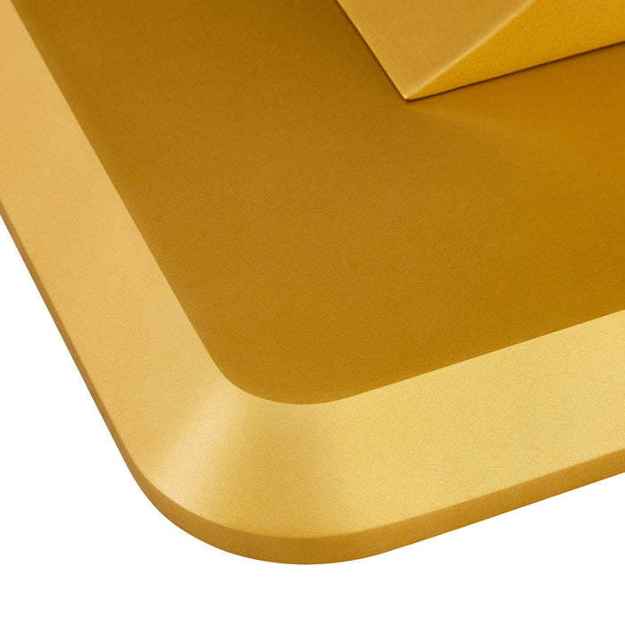 Modern Minimalist Dining Table With Imitation Marbled Glass Top And Legs For Kitchen And Living Room - Gold