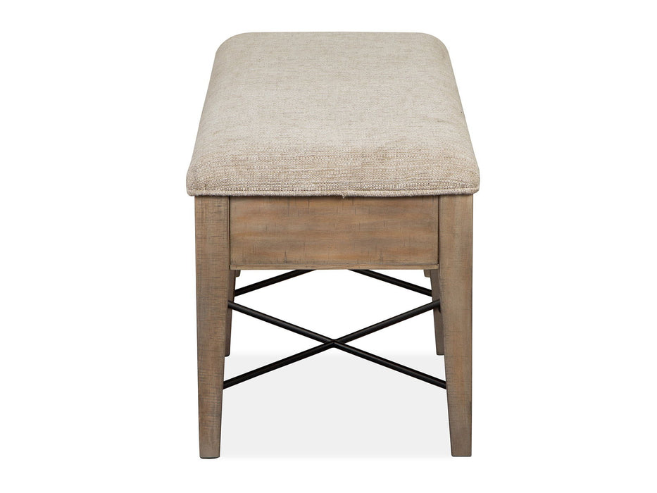Paxton Place - Bench With Upholstered Seat - Dovetail Gray
