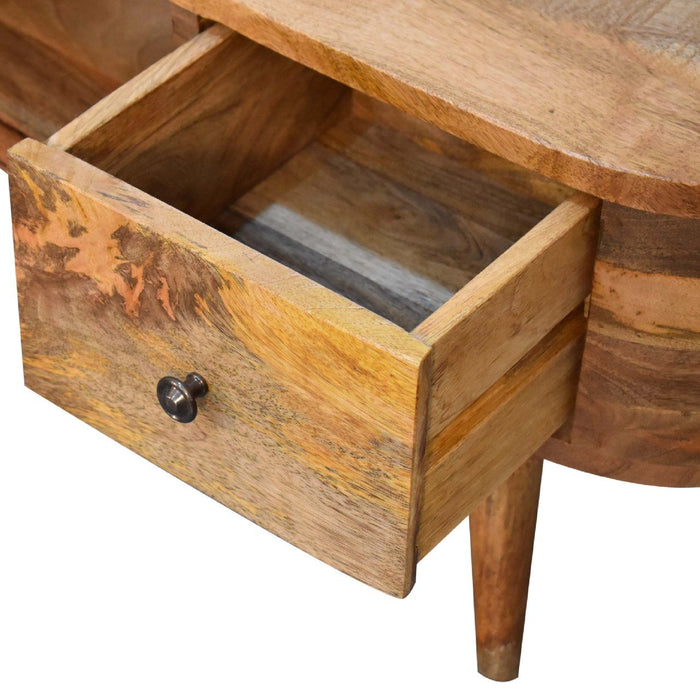 Mini Wooden Rounded Entertainment Unit - Oak