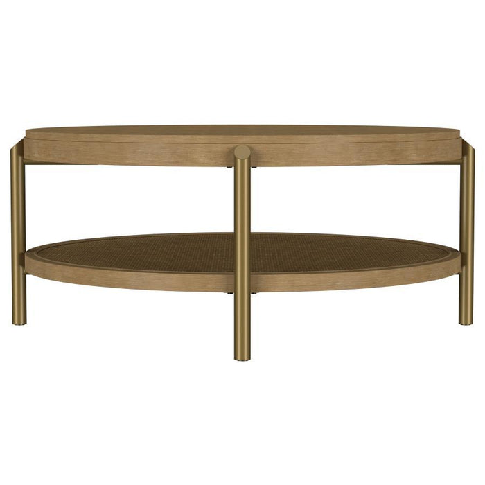 Arini - Round Coffee Table With Storage Shelf