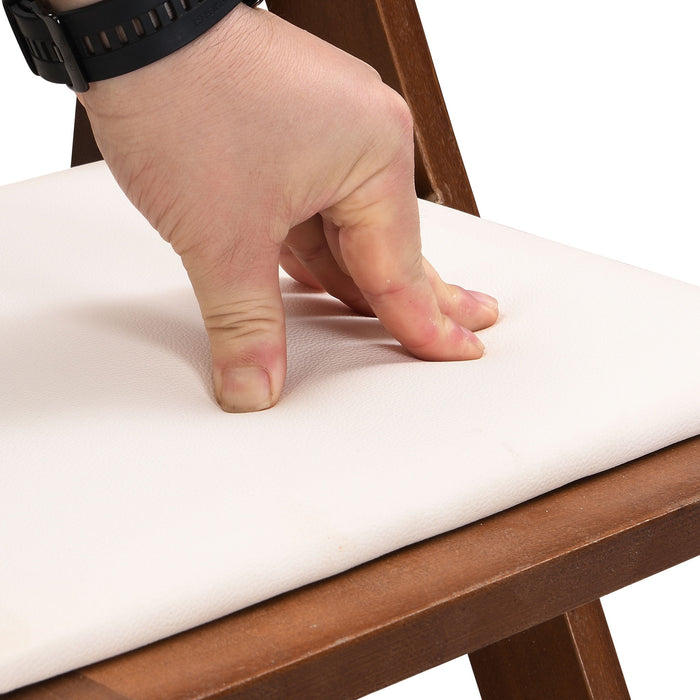 Solid Wood Upholstered Folding Chair Set, Dining Room (Set of 4)