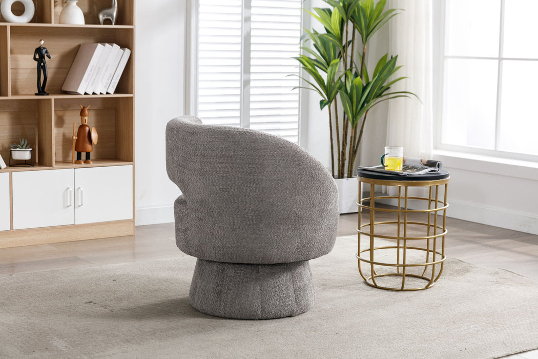 361 Degree Swivel Cuddle Barrel Accent Chairs, Round Armchairs With Wide Upholstered, Fluffy Fabric Chair For Living Room