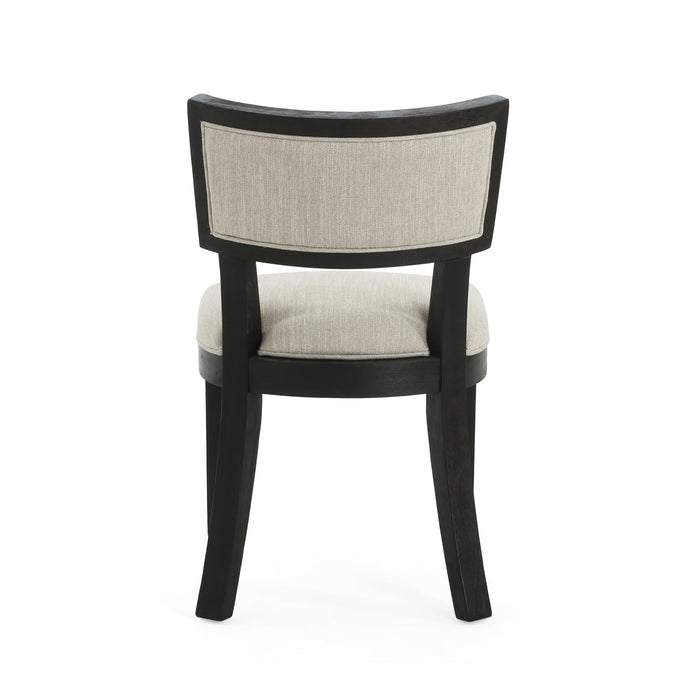 Farmhouse Style Fabric Upholstered Side Dining Chair Set