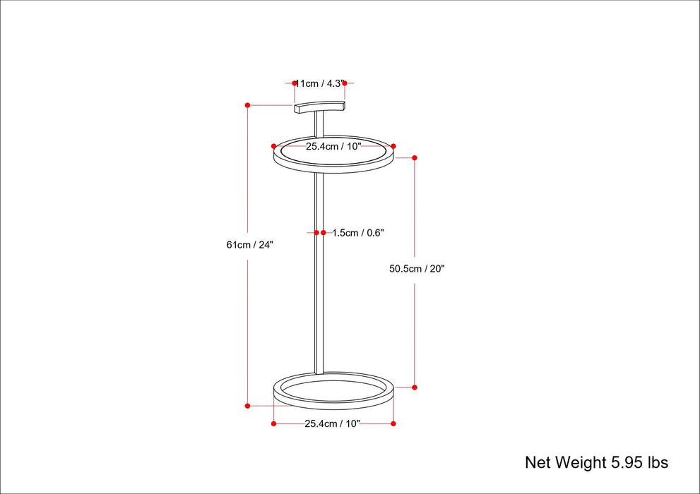 Brook - C Side Table - White / Gold