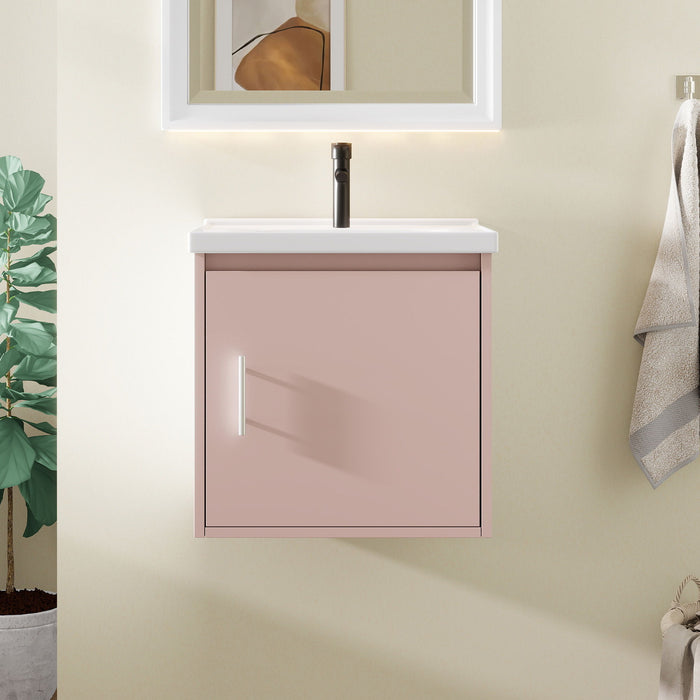 Floating Bathroom Vanity Combo, Wall Mounted Cabinet With Sink & Soft Close Doors For Small Bathrooms