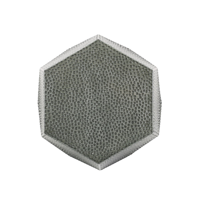 Modern Hammered Iron Geometric End Table