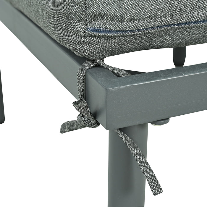 6 Piece Patio Set, Half Moon Outdoor Sectional Sofa With 2 High Low Coffee Tables, 4 Pillows & Cushions