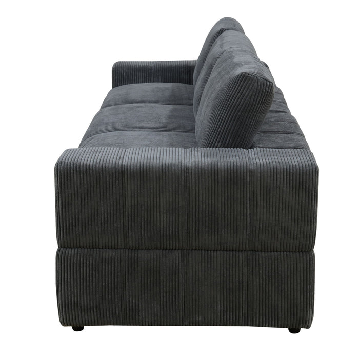 Oversized Modular Sectional Sofa 3 Piece Set For Living Room - Dark Gray
