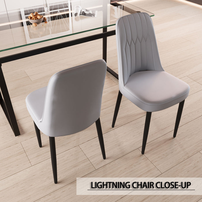 Modern Dining Chair With Cushions And Metal Legs