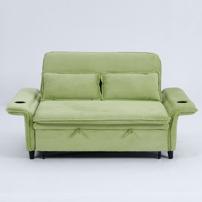 Modern Fabric Multi-Functional Sofa Bed With Adjustable Armrests And Backrests