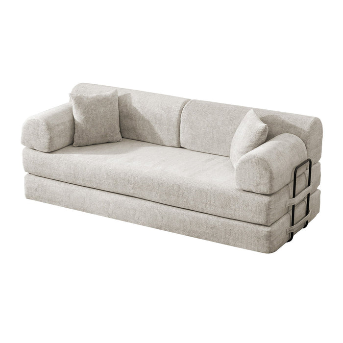 Convertible Sleeper Sofa Bed, Folding Mattress Couch - Light Camel