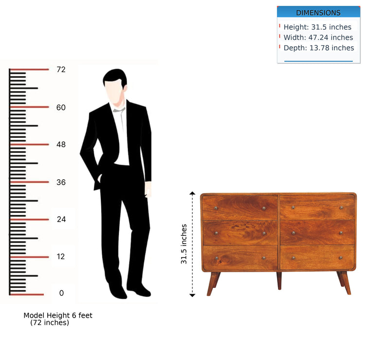 Large Curved Chest - Chestnut