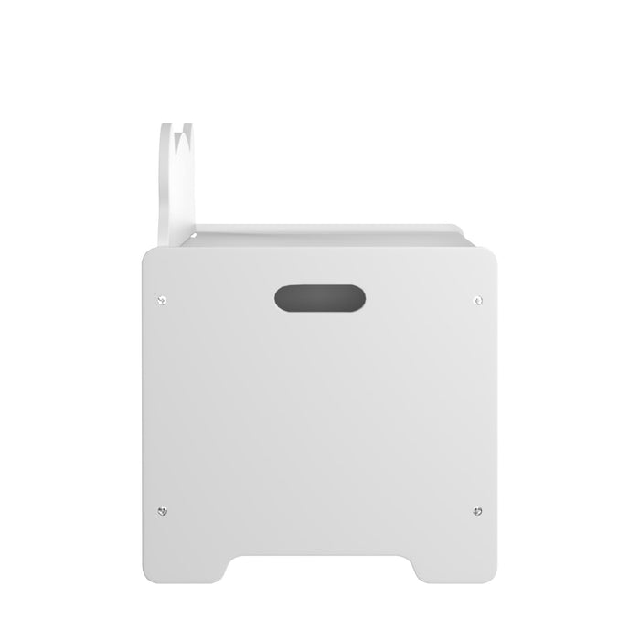 Toy Box With Bear Headboard, Organizer Storage Chest - White