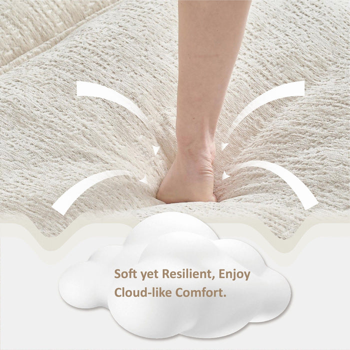 Modern Comfy Chenille L Shaped Sectional Sofa With Movable Ottoman