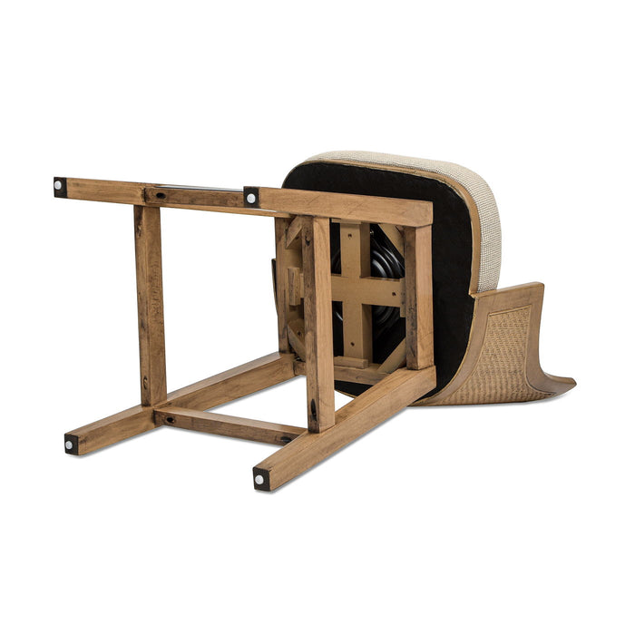 Bahama - Cane High Back Swivel Counter Stool With Recessed Arms Textured Weave - Taupe Beige