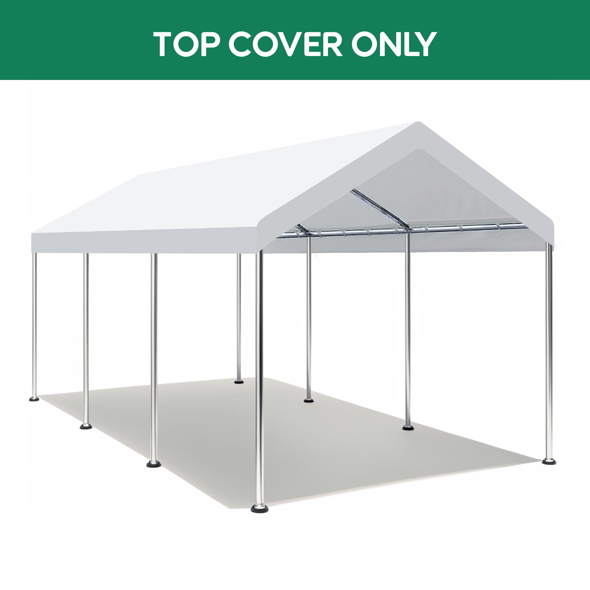 pop up carport tent 10 X 20 Ft Carport Canopy Cover Replacement Heavy Duty Waterproof Fabric With 36 Bungee Cords UV & Tear Resistant (Cover Only)