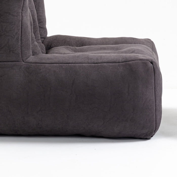 Modern Indoor Fluffy Bean Bag Chair With Memory Foam And Ottoman, Super Soft