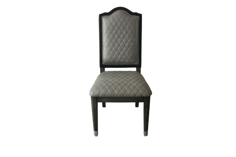 House Beatrice - Side Chair (Set of 2) - Two Tone Gray Fabric & Charcoal