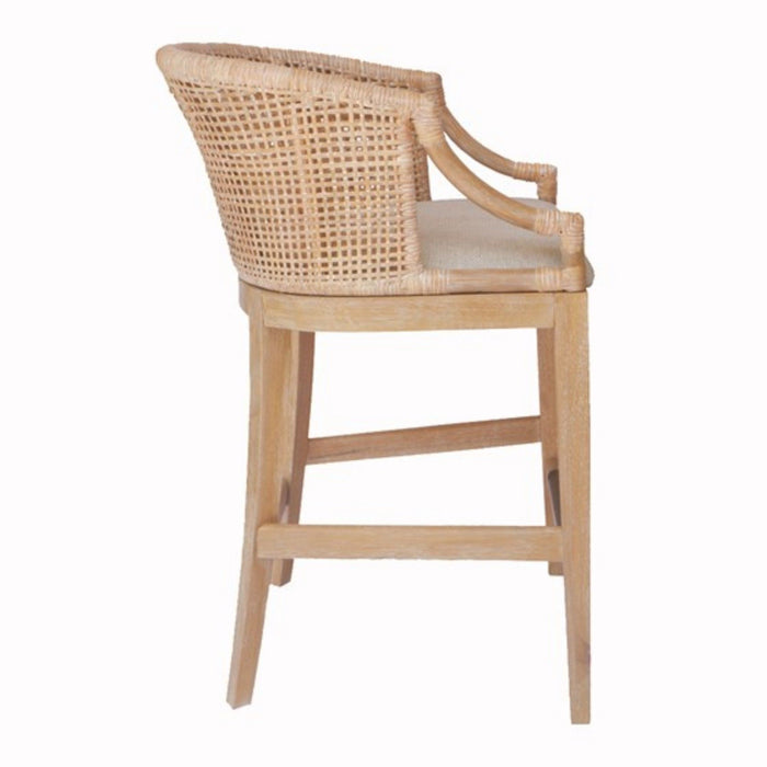 Casual Handcrafted Rattan Counter Stool