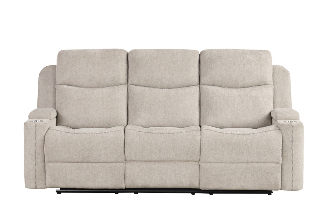 Galya - 3 Piece Living Room Set Sofa Loveseat Chair - Light Gray