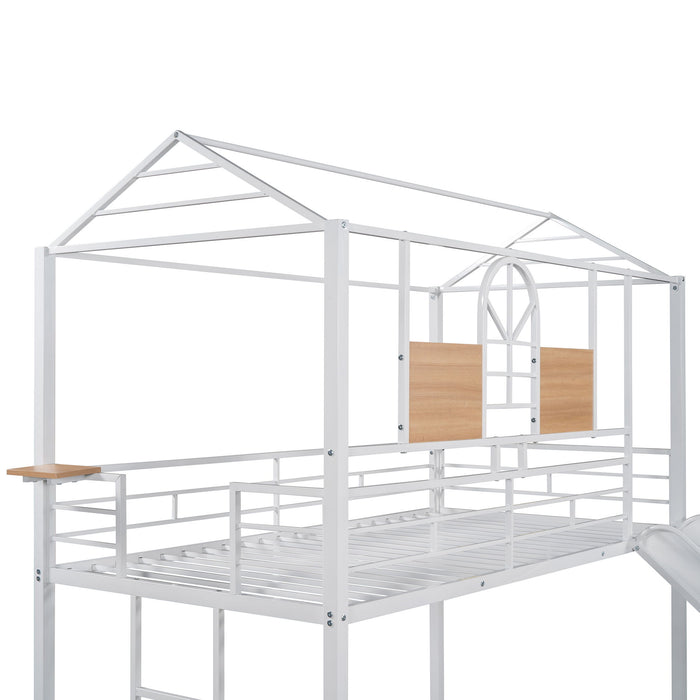 Metal Bunk Bed, Metal Housebed With Slide