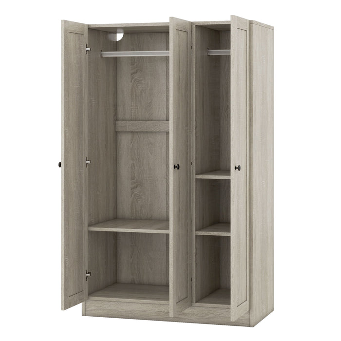 3 Door Shutter Wardrobe With Shelves