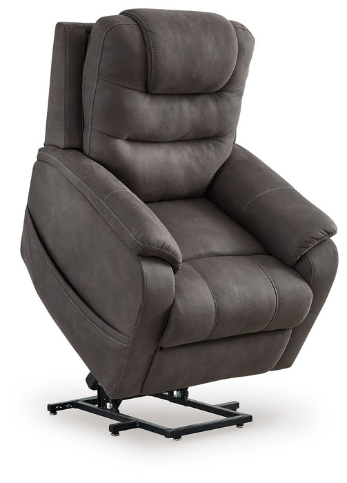 Snowfield - Power Lift Recliner - Gunmetal