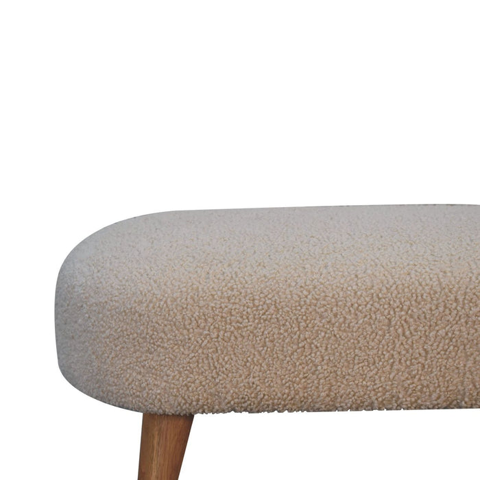 Boucle Hallway Bench - Cream