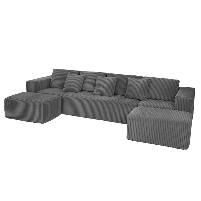 Modular U-Shaped Sectional Sofa With Reversible Design